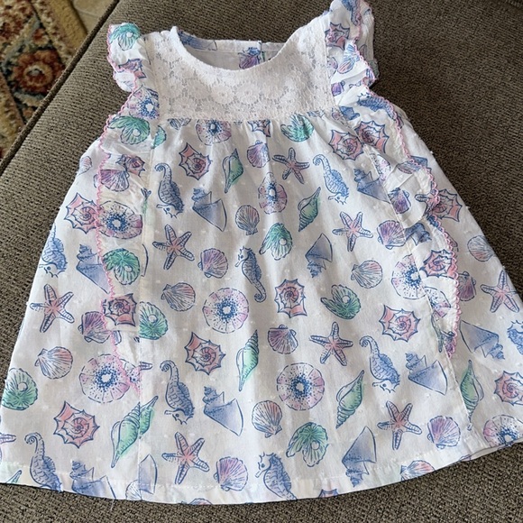 Picapino Girls Seahorse and Shells Two Piece Set Size 18M - Picture 2 of 7